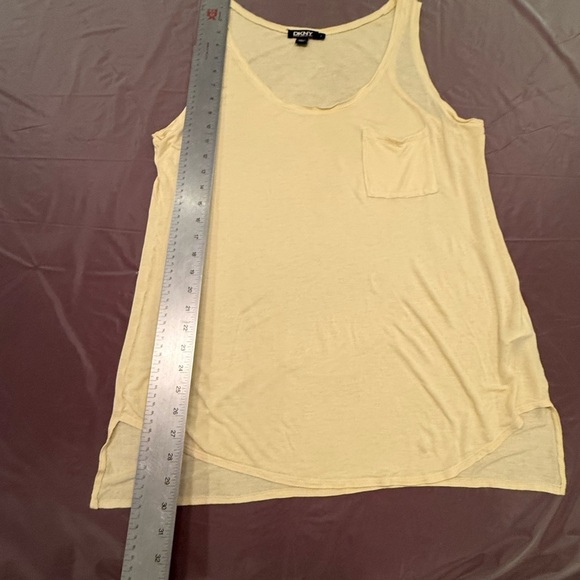 DKNY Yellow Relaxed Pocket Tank Top Size Large - Picture 7 of 7
